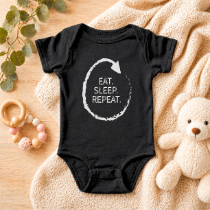 Body Phrase personnalisable Manger. Dormir. Recommencer