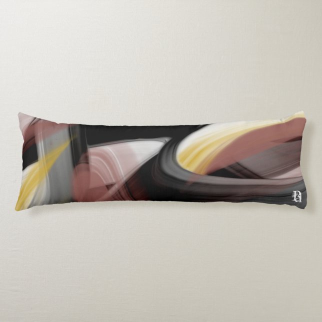 Body Pillow Abstract Trend Interior Decor Black  (Front)