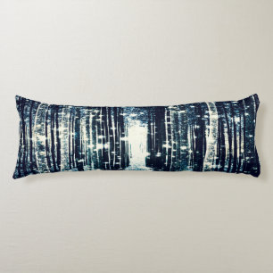 Body Pillow : Magical Forest Teal Grey Elegance