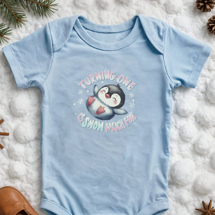 Body Pingouin 1er Anniversaire Neige beaucoup amusant h