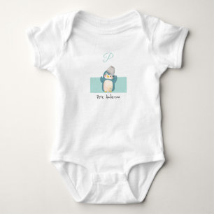 Body Pingouin ・ Ajouter votre nom Joli Alphabet Monog