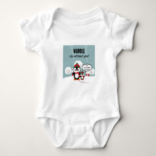 Body Pingouin Bébé Gris Mignonne En Neige D'Hiver
