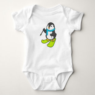Body Pingouin comme skieur avec ski