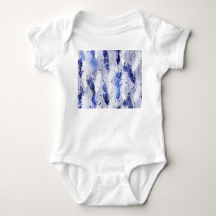 Body Plumes tombantes : motif bleu aquarelle.