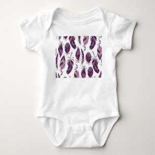 Body Plumes violettes : Vintage Ornementale sans joint.