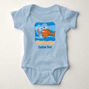 Body Poisson et appât en amour Bébé Bodysuit