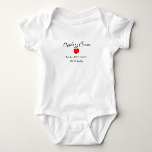 Body Pomme en fleurs baby shower pomme rouge nom date