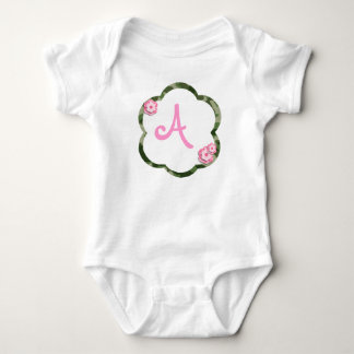 Body Pommeau de bébé à fleur rose, blanc