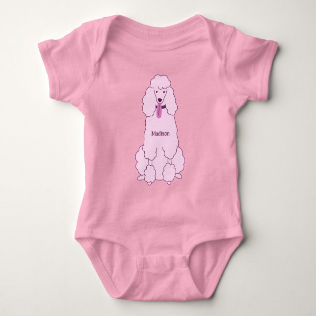 Body Poodé rose de texte personnalisé (Devant)