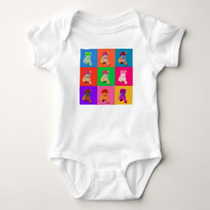Body Pop Art Teddy Bear Baby Bodysuit