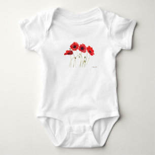 Body Populations rouge floral aquarelle été bébé bodysu