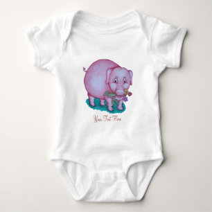 Body Porcin rose mignon avec la conception colorée de