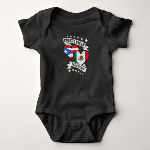 Body Portoricain Mexique drapeaux de coeur Porto Rico M