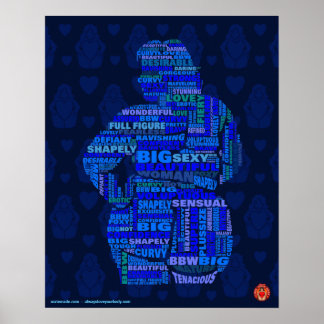 Body Positive world poster 3 in blue