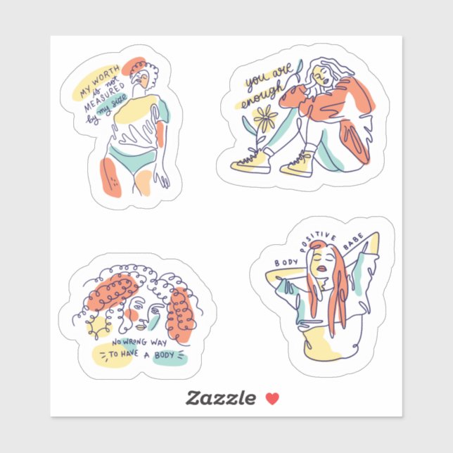 Body Positivity Sticker Pack (Sheet)