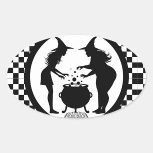 Body Positivity Witches Home Brew Oval Sticker