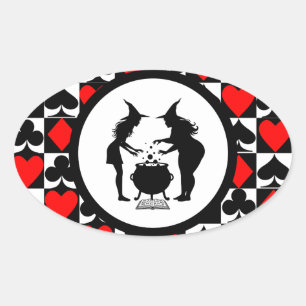Body Positivity Witches Valentines Oval Sticker
