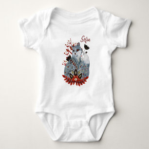 Body Poster baby shower rouge et bleu avec animaux bébé