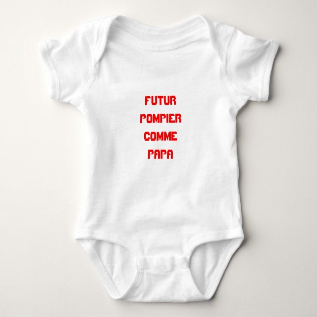 Body pour bébé futur pompier (Devant)
