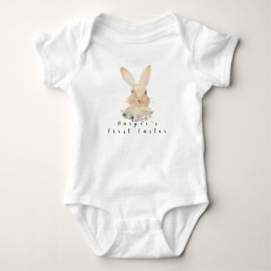 Body Premier lapin d'aquarelle de Pâques du bébé flo