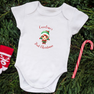 Body Premier Noël Baby Girl Elf Personnalisé