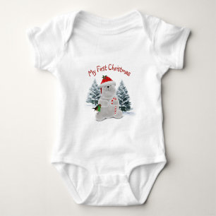 Body Premier Ours polaire de Noël et Oiseau
