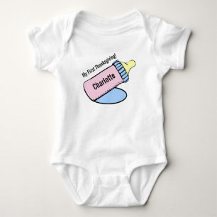 Body Première bouteille de bébé Thanksgiving