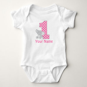 Body Première chemise personnalisée Elephant Rose Anniv