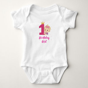Body Première fille d'anniversaire avec Couronne et ros