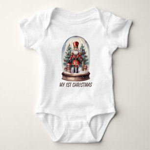Body première fille de Noël noix cracker aquarelle