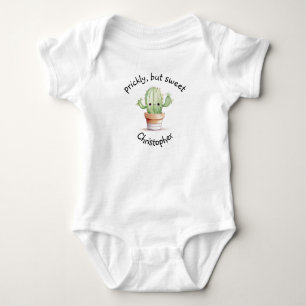 Body Prickly, mais doux Nom personnalisé Aquarelle Cact