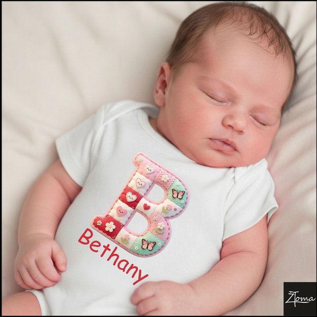 Body Quilted Patchwork Initial Letter B Nursery (This is a sample design. There are several models to choose from, with the name and color changed.)