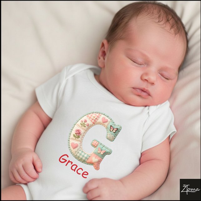 Body Quilted Patchwork Initial Letter G Nursery (This is a sample design. There are several models to choose from, with the name and color changed.)