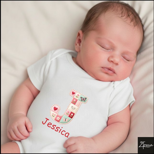 Body Quilted Patchwork Initial Letter J Nursery (This is a sample design. There are several models to choose from, with the name and color changed.)