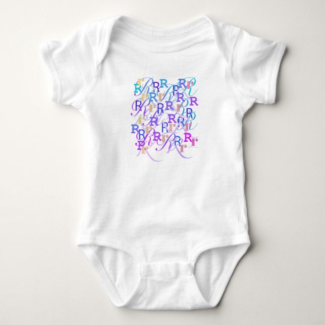 Body "R" Bébé Lettres Confettis (Devant)