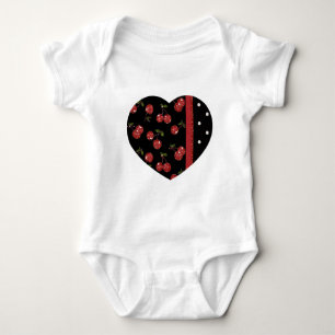 Body RAB Rockabilly très cerise cerises Noir