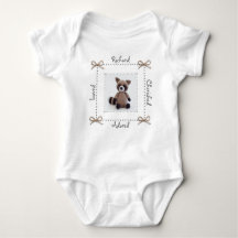 Raccoon Crochet animal Baby Bodysuit personnalisé