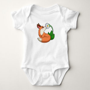 Body Renard avec fleurs blanches