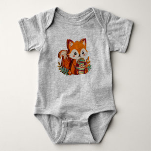 Body Renard charmant découpé en papier 3D avec motif XO