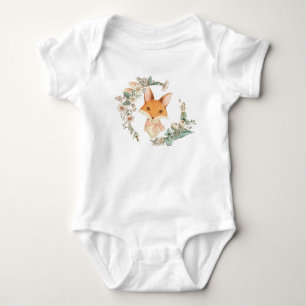 Body Renard de fille Whimsical dans couronne fleurie
