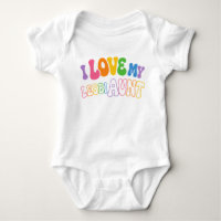 Retro groovy lettre bulles J'aime ma LesbiTante