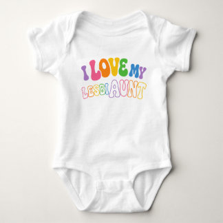 Body Retro groovy lettre bulles J'aime ma LesbiTante