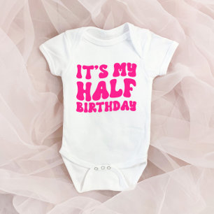 Body Retro Pink C'est mon demi-anniversaire 6 mois Jalo