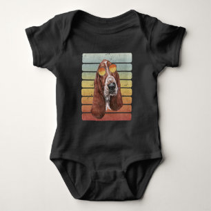 Body Rétro Vintage Coucher de soleil Basset Hound Maman