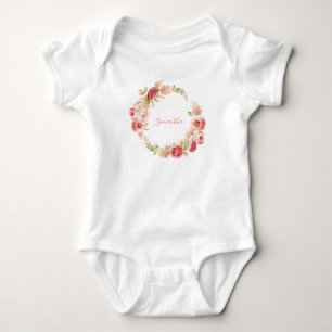 Body Rose Rose Floral Vert Fille Baby shower