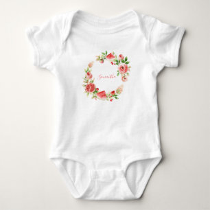 Body Rose Rose Floral Vert Fille Baby shower
