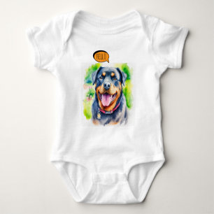 Body Rottweiler joyeux en aquarelle