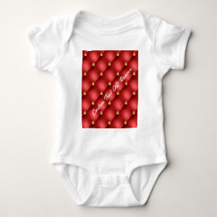 Body Rouge Diamant doré Tufted Texte personnalisé Bodys