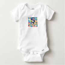 S sur mon coton Onesy de coffre