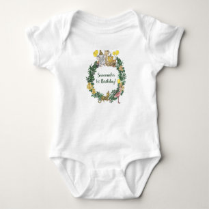 Body Safari vert mignon Animaux Wreath Premier Annivers